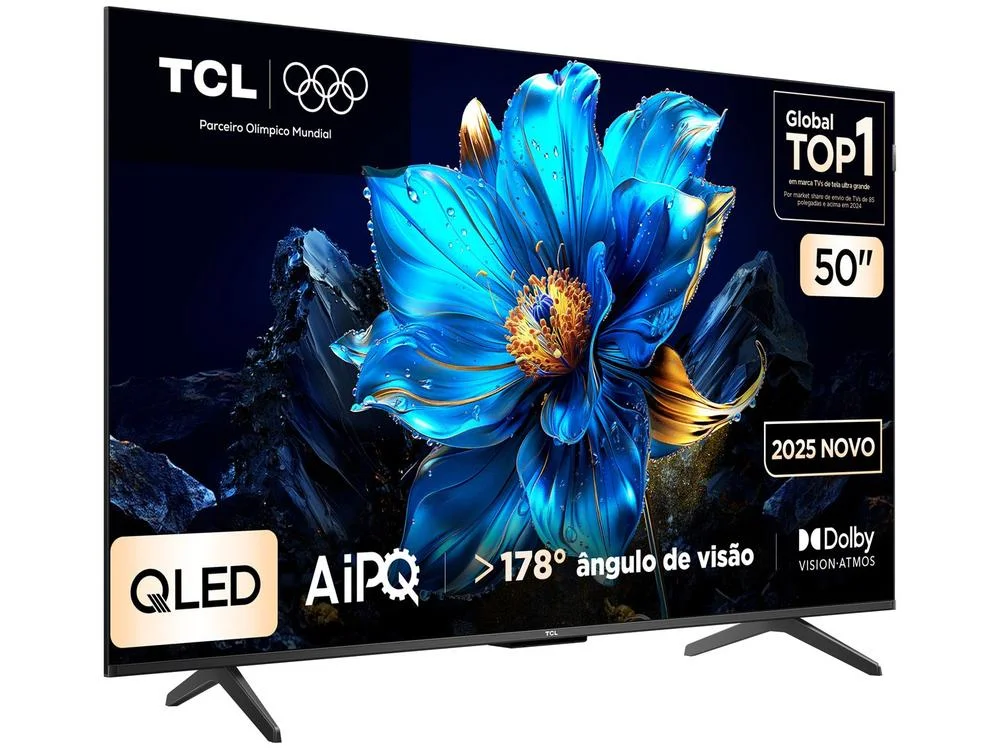 Smart TV 50"" TCL 4K UHD QLED 50P7K Google TV AiPQ Google Assistente 3 HDMI - view 6