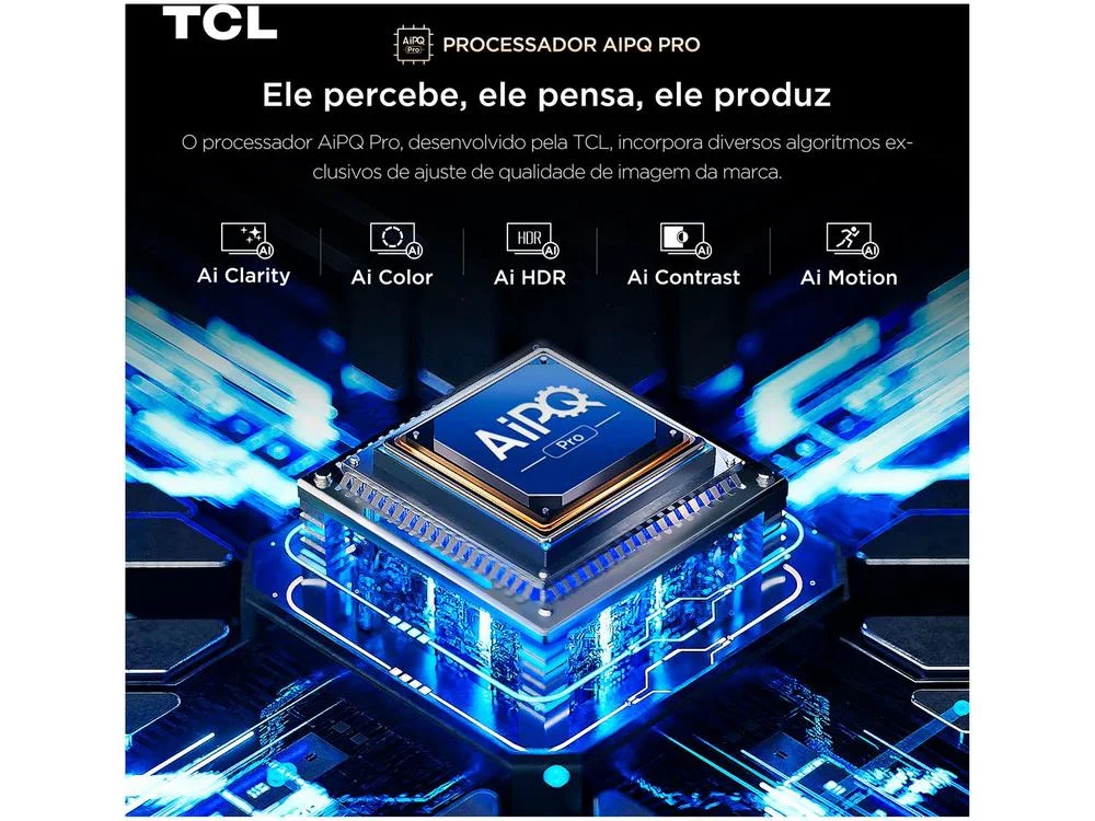 Smart TV 98" TCL UHD 4K MINILED 98C6K 120Hz Google TV AiPQ Pro Google Assistente 4 HDMI 2 USB