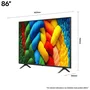 Smart TV 86" LG 4K Ultra HD NANO 86NANO80ASA webOS 25 ?7 AI Processor 4K Gen8 Alexa 3 HDMI 2 USB