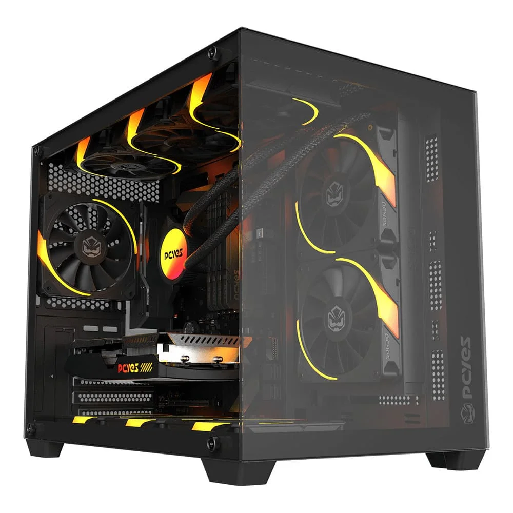 Gabinete Gamer PCyes Forcefield V2 Black Vulcan - Gffv2bv Gabinete Gamer PCyes Forcefield V2 Black Vulcan - Gffv2bv