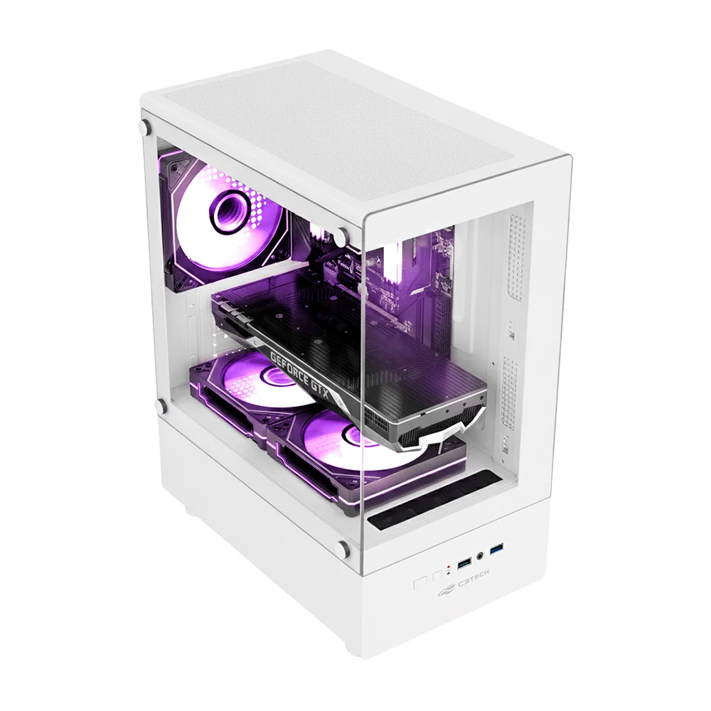 Gabinete Gamer, C3tech, Aquarius, Sem Fonte, Gaming, Vidro Temperado Frontal E Lateral, Portas Usb 3.0, Usb 2.0 E Entrada De Áudio, Branco - Mt-g150wh Gabinete Gamer, C3tech, Aquarius, Sem Fonte, Gaming, Vidro Temperado Frontal E Lateral, Portas Usb 3.0, Usb 2.0 E Entrada De Áudio, Branco - Mt-g150wh