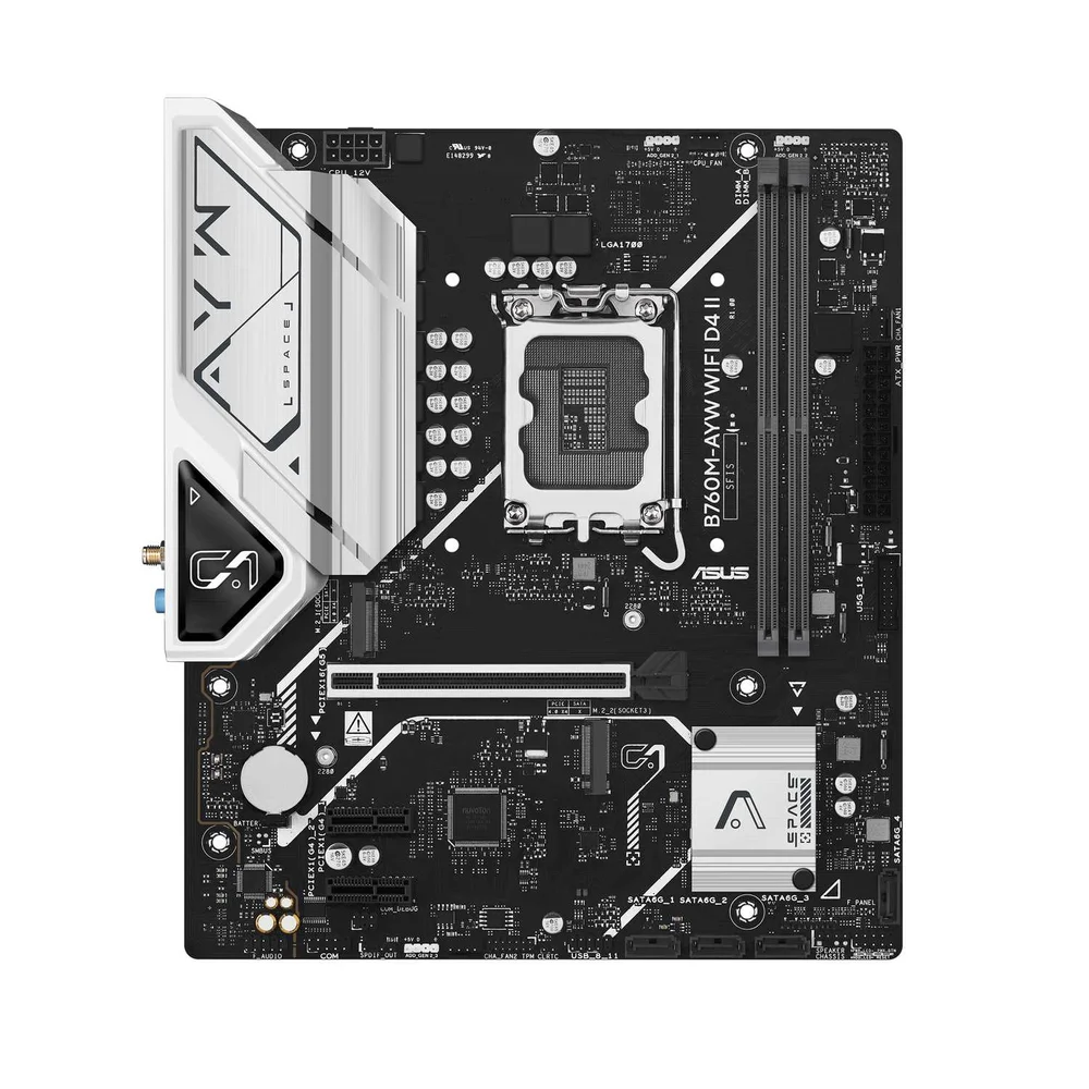 Placa Mãe Asus B760m‑ayw Wifi D4 Ii Ddr4 Matx Wifi 6 PCie 5 Placa Mãe Asus B760m‑ayw Wifi D4 Ii Ddr4 Matx Wifi 6 PCie 5