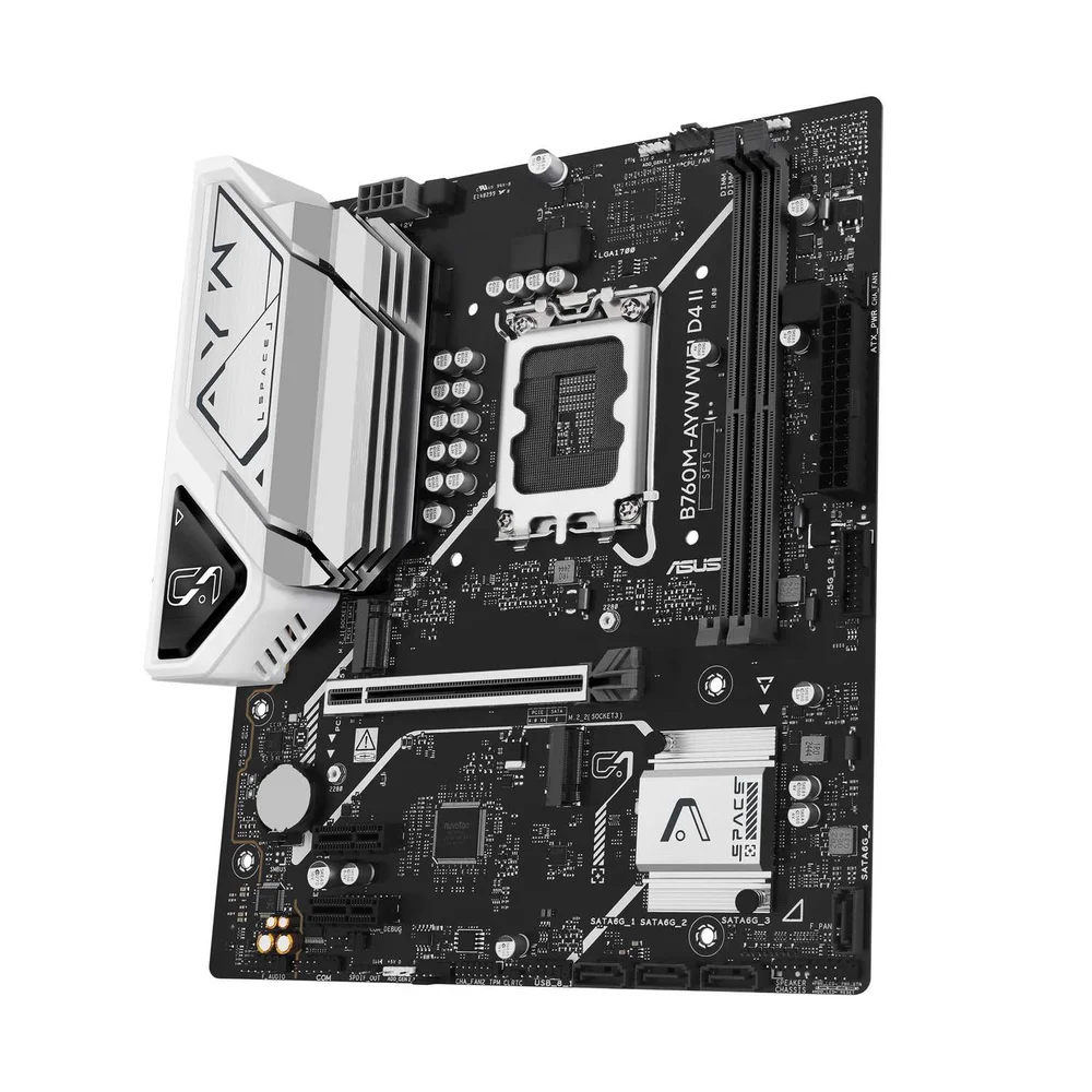 Placa Mãe Asus B760m‑ayw Wifi D4 Ii Ddr4 Matx Wifi 6 PCie 5 Placa Mãe Asus B760m‑ayw Wifi D4 Ii Ddr4 Matx Wifi 6 PCie 5