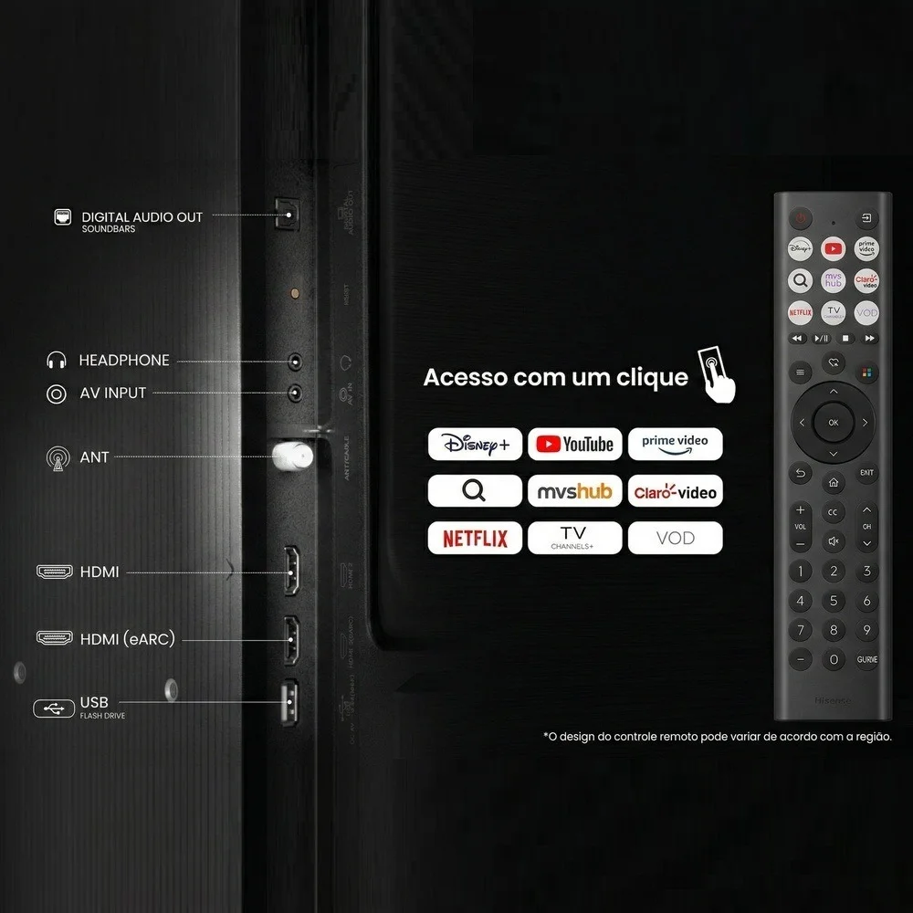 Smart Tv Hisense DLED Full Hd 43"" 43a4nv Com Processador Ai Hdr10 Dts Virtual X Dlna Alexa E Google - view 2