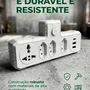 Filtro De Linha Benjamin Adaptador Universal 2 Usb Rapido 1 Tipo C Com Tomada Internacional E 3 Tomada 3p Bivolt - Preto
