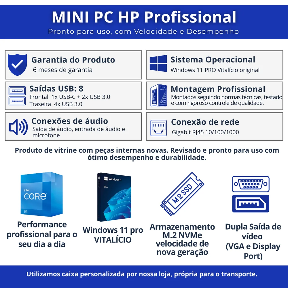 Minipc Hp Elitedesk G4 i5 Oitava Geracao 32gb-DDR4 M2-256 Wifi Win11 em Campinas - foto 4