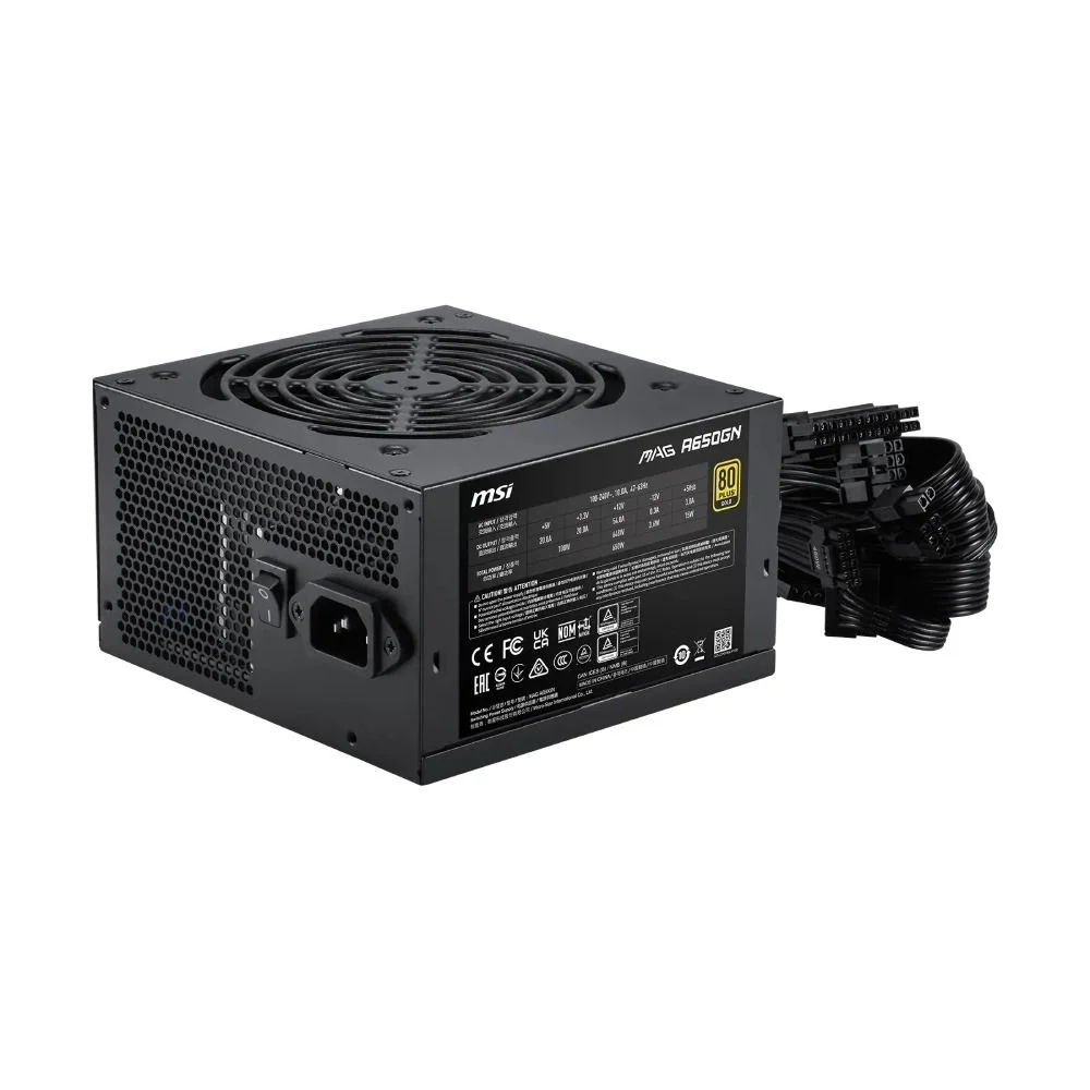 Fonte de Alimentação MSI A650GN 650W 80Plus Gold PFC Ativo - MAG A650GN GOLD Fonte de Alimentação MSI A650GN 650W 80Plus Gold PFC Ativo - MAG A650GN GOLD