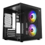 Gabinete Gamer Pichau Atom X 2 Fans S/fonte Minitower Lateral Vidro Preto - Pg-atomx-bk