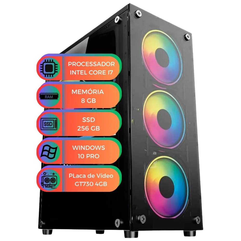 Computador Gamer Balão.info i5 Gt730 8GB SSD 256gb Sata Win 10
