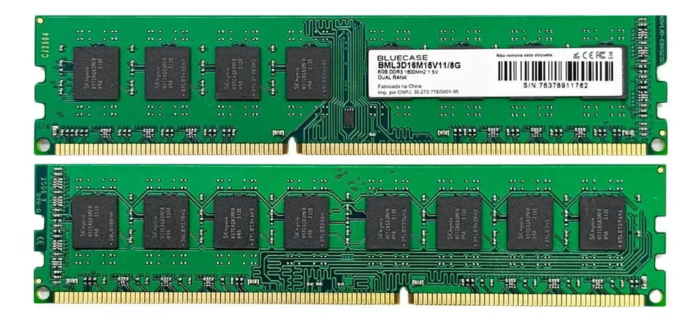 Memória Ddr3 8GB 1600mhz Desktop Bluecase Bml3d16m15v11/8g Memória Ddr3 8GB 1600mhz Desktop Bluecase Bml3d16m15v11/8g