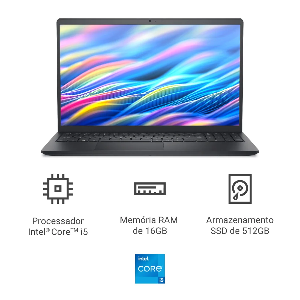 Notebook Dell 15 Dc15-i51334u-u70 15.6" Full Hd 13ª Gen Intel Core i5 16gb 512gb SSD Linux Preto Carbono Notebook Dell 15 Dc15-i51334u-u70 15.6" Full Hd 13ª Gen Intel Core i5 16gb 512gb SSD Linux Preto Carbono