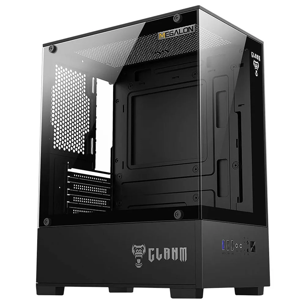 Gabinete Gamer Megalon Clanm Mini Tower Preto Miniitx Matx Aço E Vidro 290x190x375mm Gabinete Gamer Megalon Clanm Mini Tower Preto Miniitx Matx Aço E Vidro 290x190x375mm