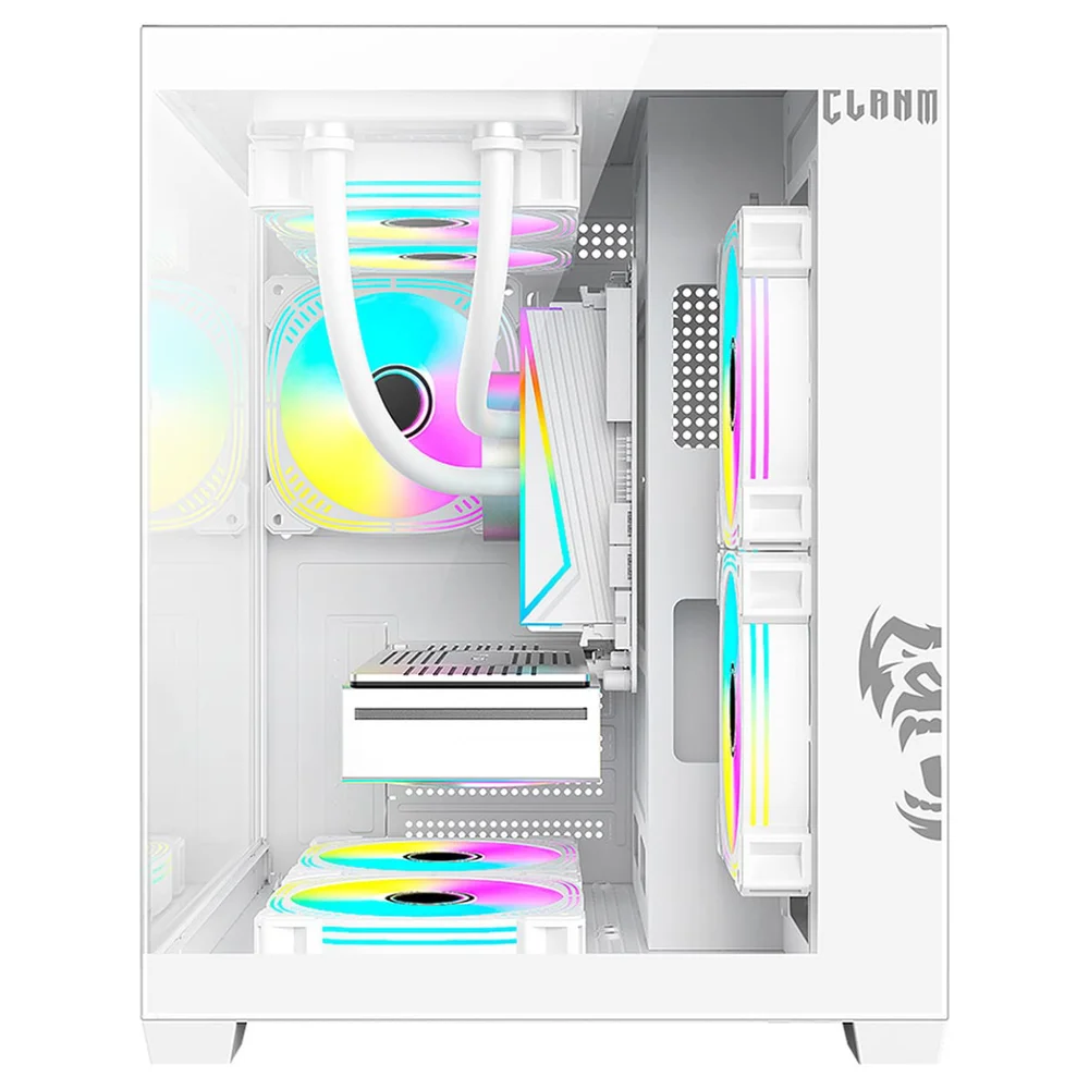 Gabinete Clanm Grodd Snow Branco mATX/mini-ITX VGA 330mm 5 Slots 335x275x355mm ATX Gabinete Clanm Grodd Snow Branco mATX/mini-ITX VGA 330mm 5 Slots 335x275x355mm ATX