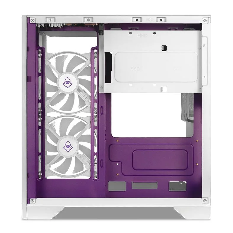 Gabinete Gamer Mancer Cv100, 3 Fans, S/fonte, Mid Tower, Lateral De Vidro, Purple Edition, Branco - Mcr-cv100-pew Gabinete Gamer Mancer Cv100, 3 Fans, S/fonte, Mid Tower, Lateral De Vidro, Purple Edition, Branco - Mcr-cv100-pew
