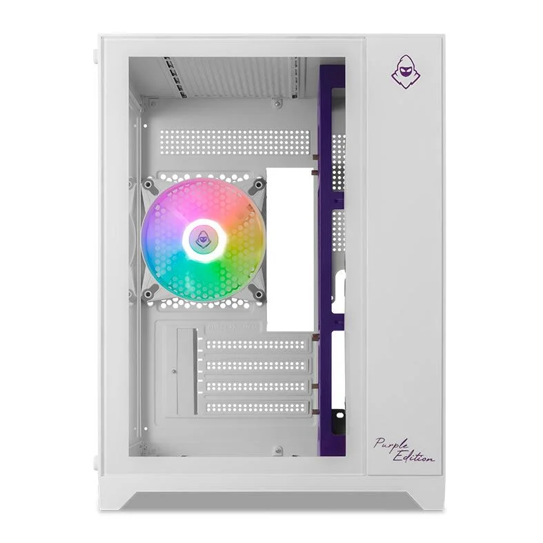 Gabinete Gamer Mancer Cv100, 3 Fans, S/fonte, Mid Tower, Lateral De Vidro, Purple Edition, Branco - Mcr-cv100-pew Gabinete Gamer Mancer Cv100, 3 Fans, S/fonte, Mid Tower, Lateral De Vidro, Purple Edition, Branco - Mcr-cv100-pew