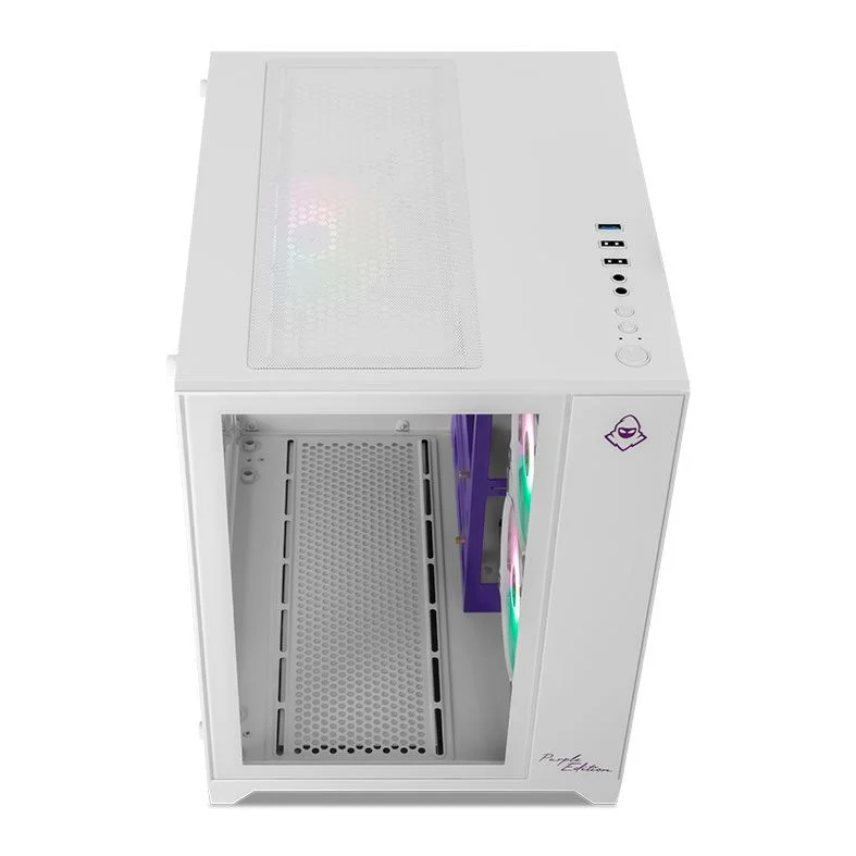 Gabinete Gamer Mancer Cv100, 3 Fans, S/fonte, Mid Tower, Lateral De Vidro, Purple Edition, Branco - Mcr-cv100-pew Gabinete Gamer Mancer Cv100, 3 Fans, S/fonte, Mid Tower, Lateral De Vidro, Purple Edition, Branco - Mcr-cv100-pew