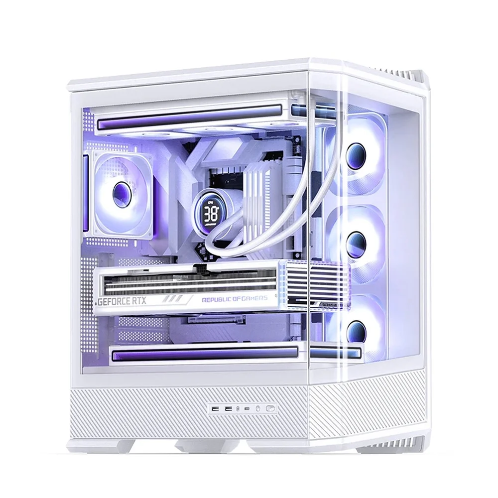 Gabinete Gamer Aquário Jonsbo D400 White Atx Branco Usb-c Gabinete Gamer Aquário Jonsbo D400 White Atx Branco Usb-c