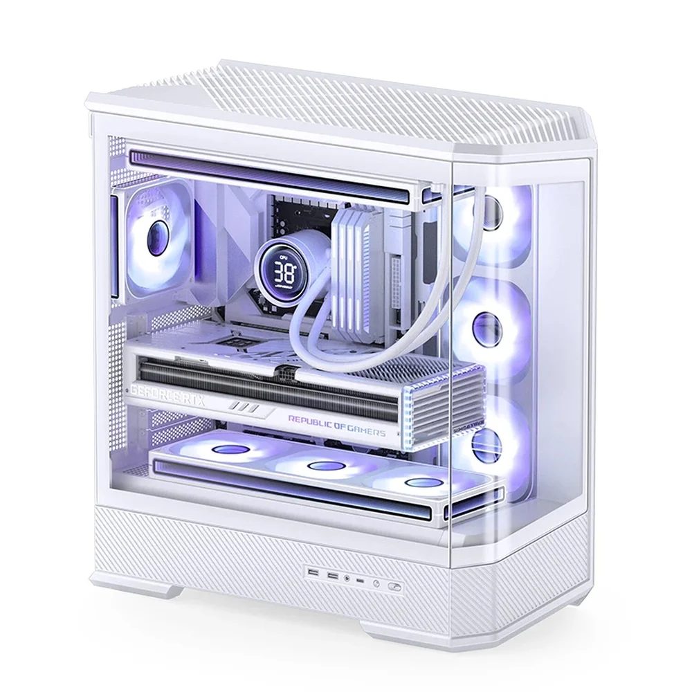 Gabinete Gamer Aquário Jonsbo D400 White Atx Branco Usb-c Gabinete Gamer Aquário Jonsbo D400 White Atx Branco Usb-c