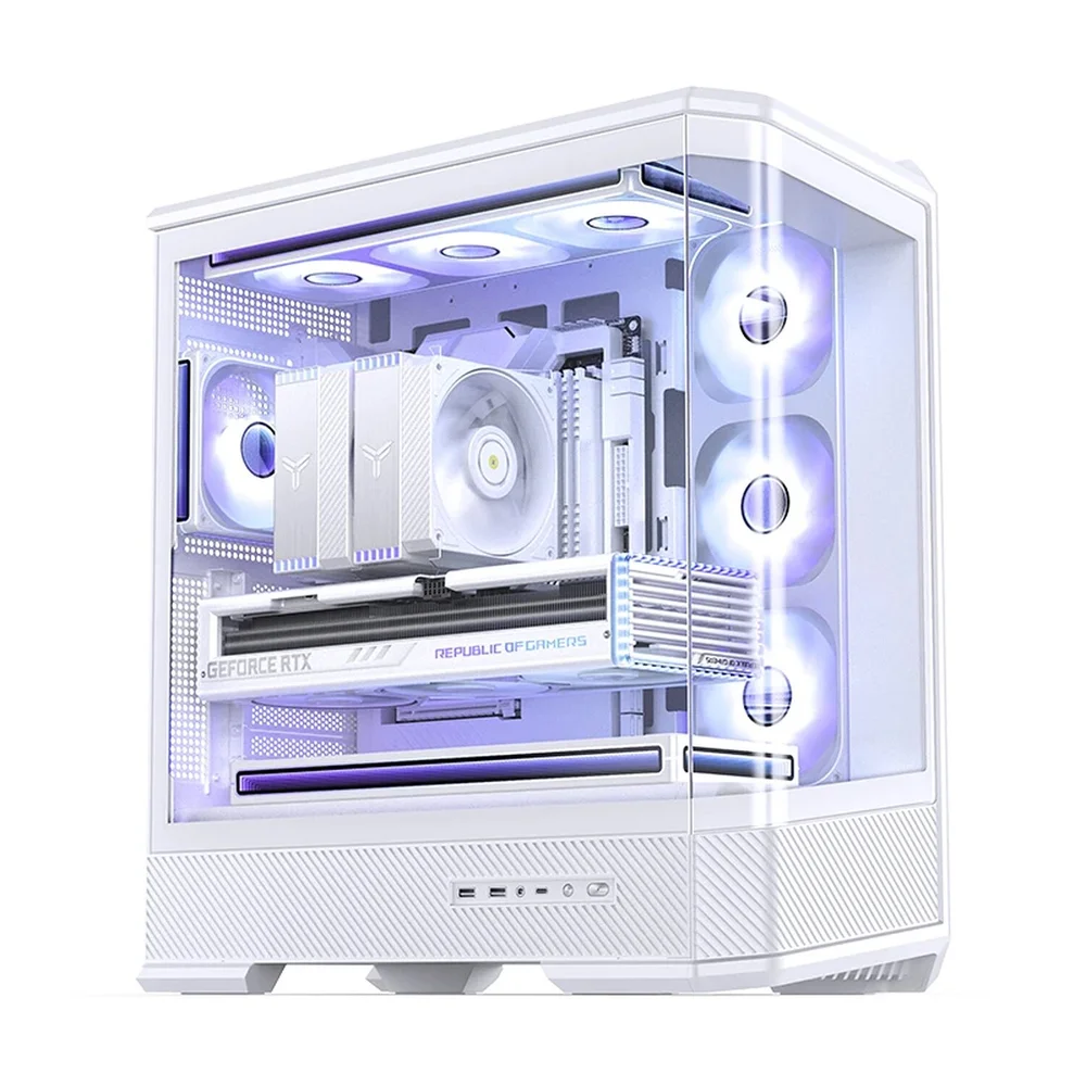 Gabinete Gamer Aquário Jonsbo D400 White Atx Branco Usb-c Gabinete Gamer Aquário Jonsbo D400 White Atx Branco Usb-c
