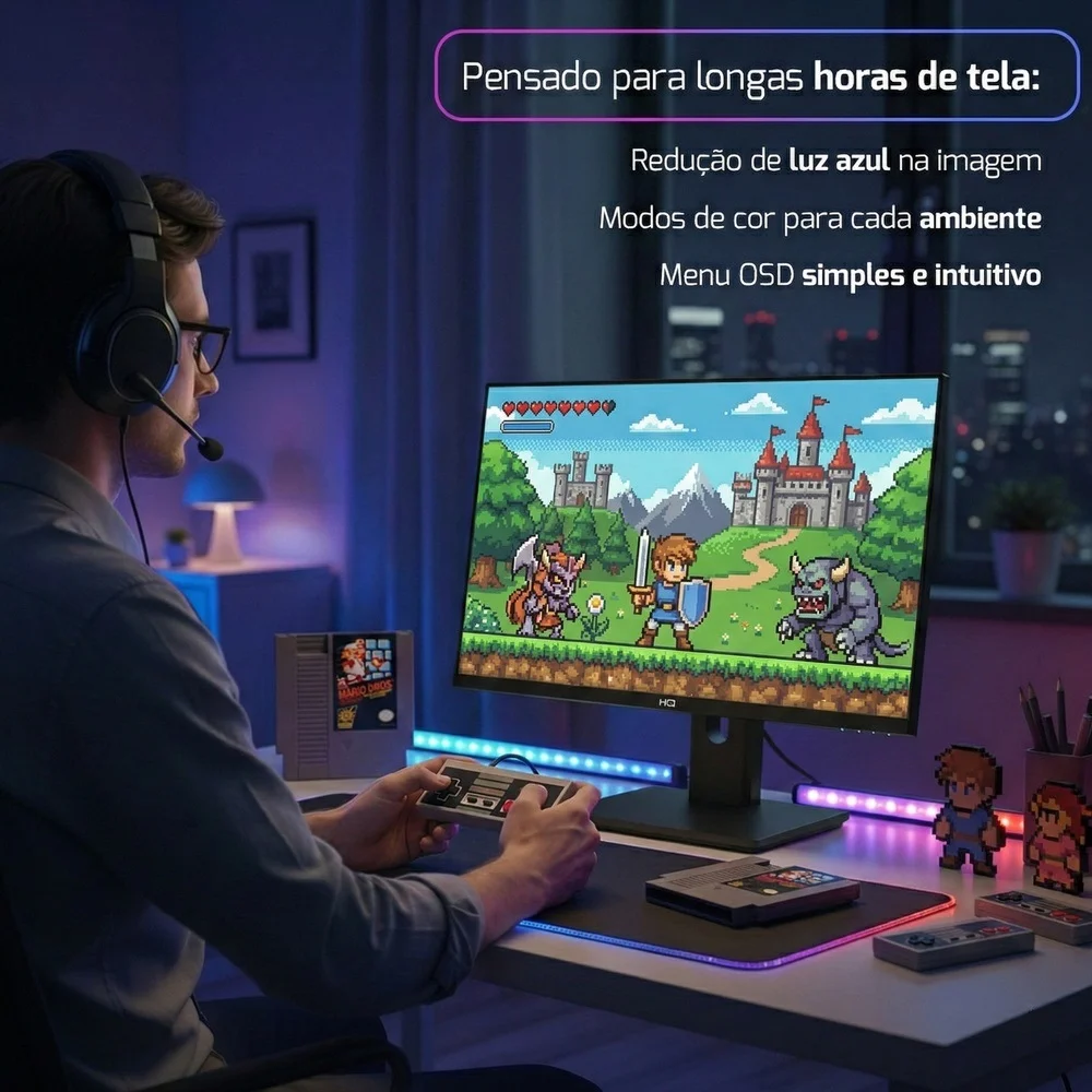 Monitor Gamer Hq 24",100hz, Fullhd+ 1920x1080, HDMI, Vga, Vesa, Ajuste De Inclinação Widescreen M24100hqg