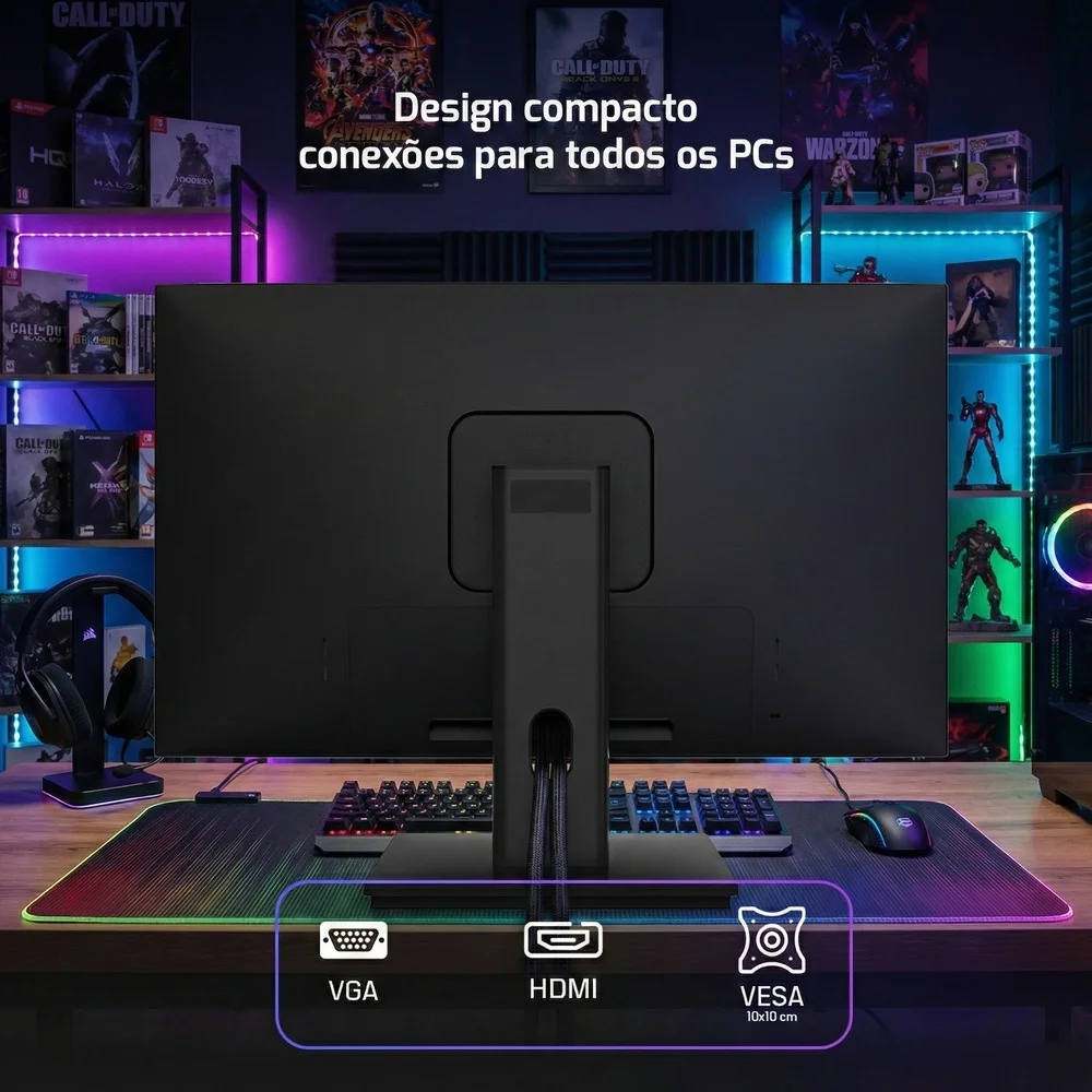 Monitor Gamer Hq 24",100hz, Fullhd+ 1920x1080, HDMI, Vga, Vesa, Ajuste De Inclinação Widescreen M24100hqg