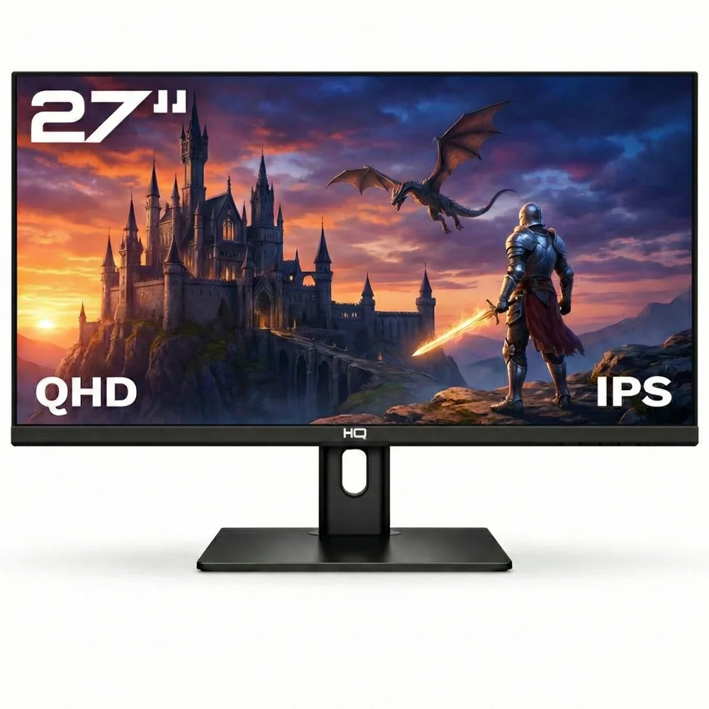 Monitor Gamer Hq 27”, Ips, 1ms, Qhd 2560x1440, Ergonômico, Ajuste De Altura E Rotação, HDMI, Dp,vesa, Frameless Hq27aj75g - foto 3
