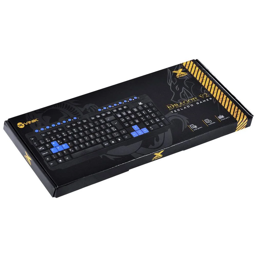 Teclado Gamer Dragon V2 Azul GT102 KaBuM