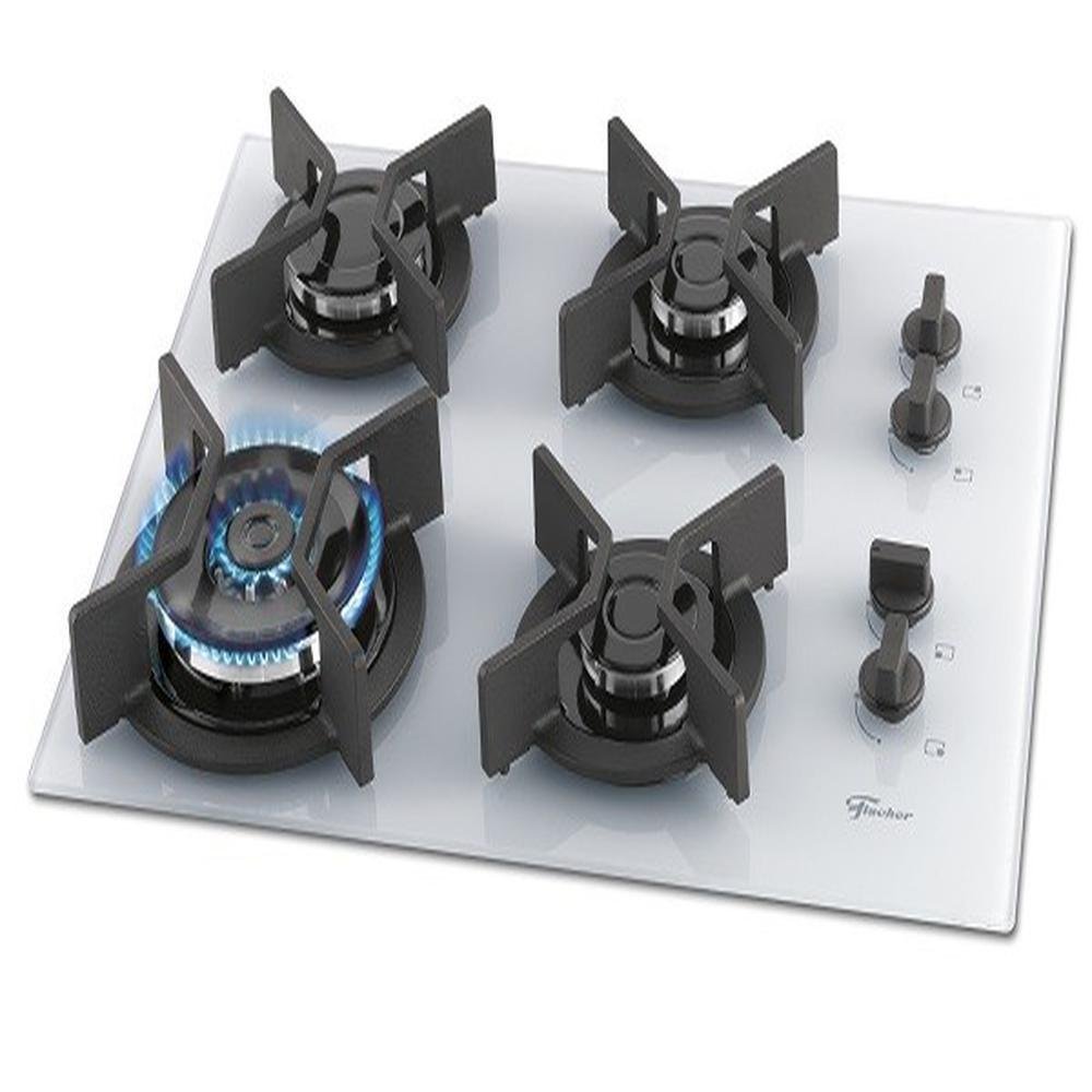 Fogão Cooktop Fischer 4 Bocas Tripla Chama Infinity Branco