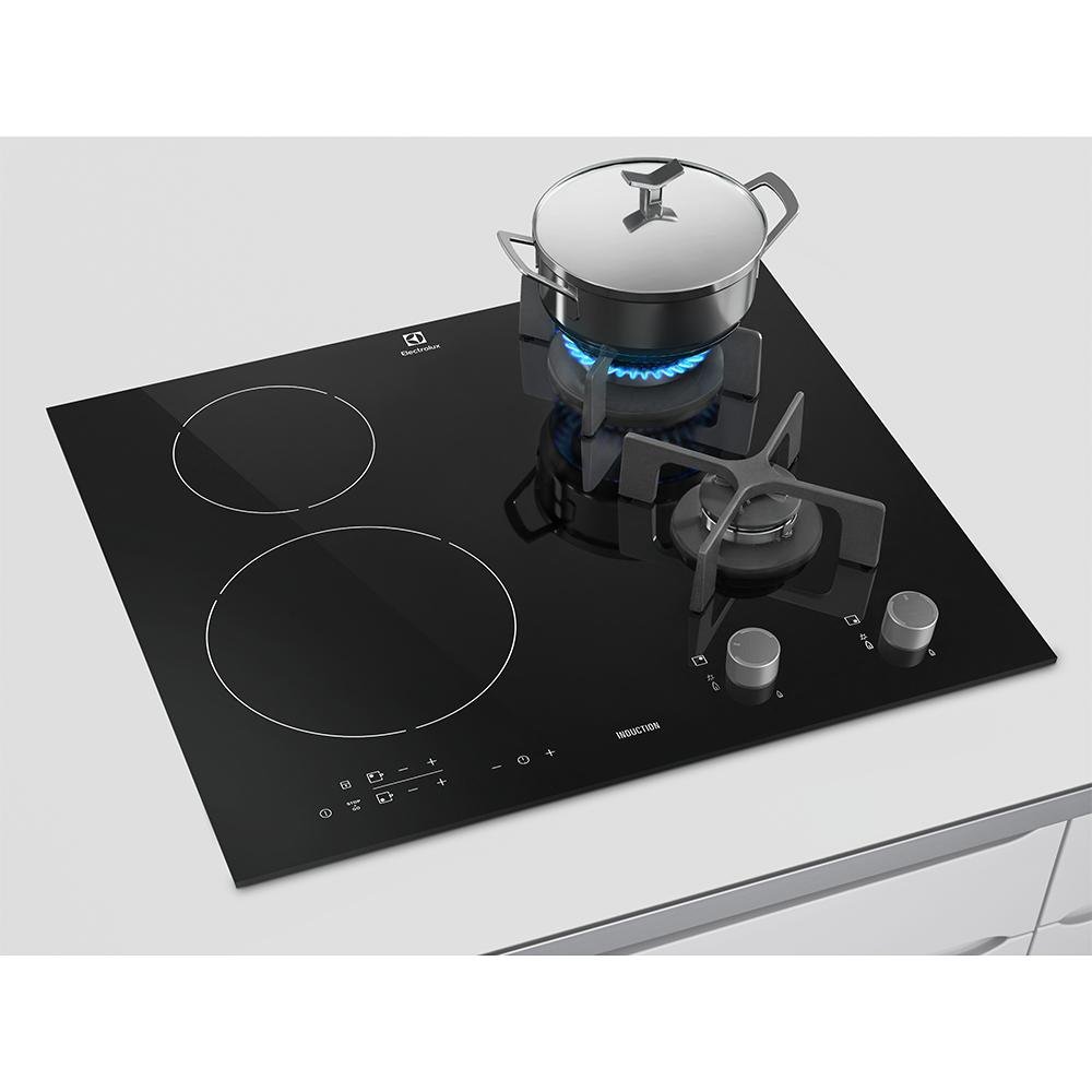 Cooktop Híbrido a Gás e Indução, 4 Zonas, Preto, Electrolux, 220V