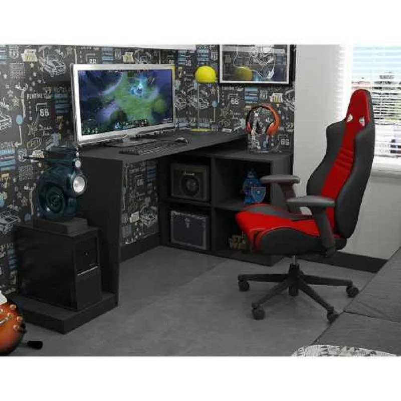 Mesa Para Computador Gamer 4 Nichos Bmg 03 - Preto Mesa Para Computador Gamer 4 Nichos Bmg 03 - Preto