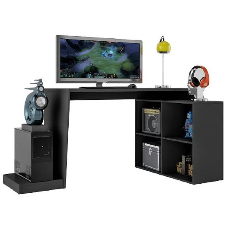 Mesa Para Computador Gamer 4 Nichos Bmg 03 - Preto Mesa Para Computador Gamer 4 Nichos Bmg 03 - Preto