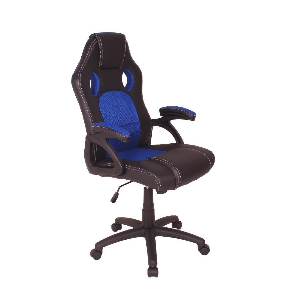 Cadeira Gamer Império Brazil Business MAG4, Base Giratória, Preto/Azul Cadeira Gamer Império Brazil Business MAG4, Base Giratória, Preto/Azul