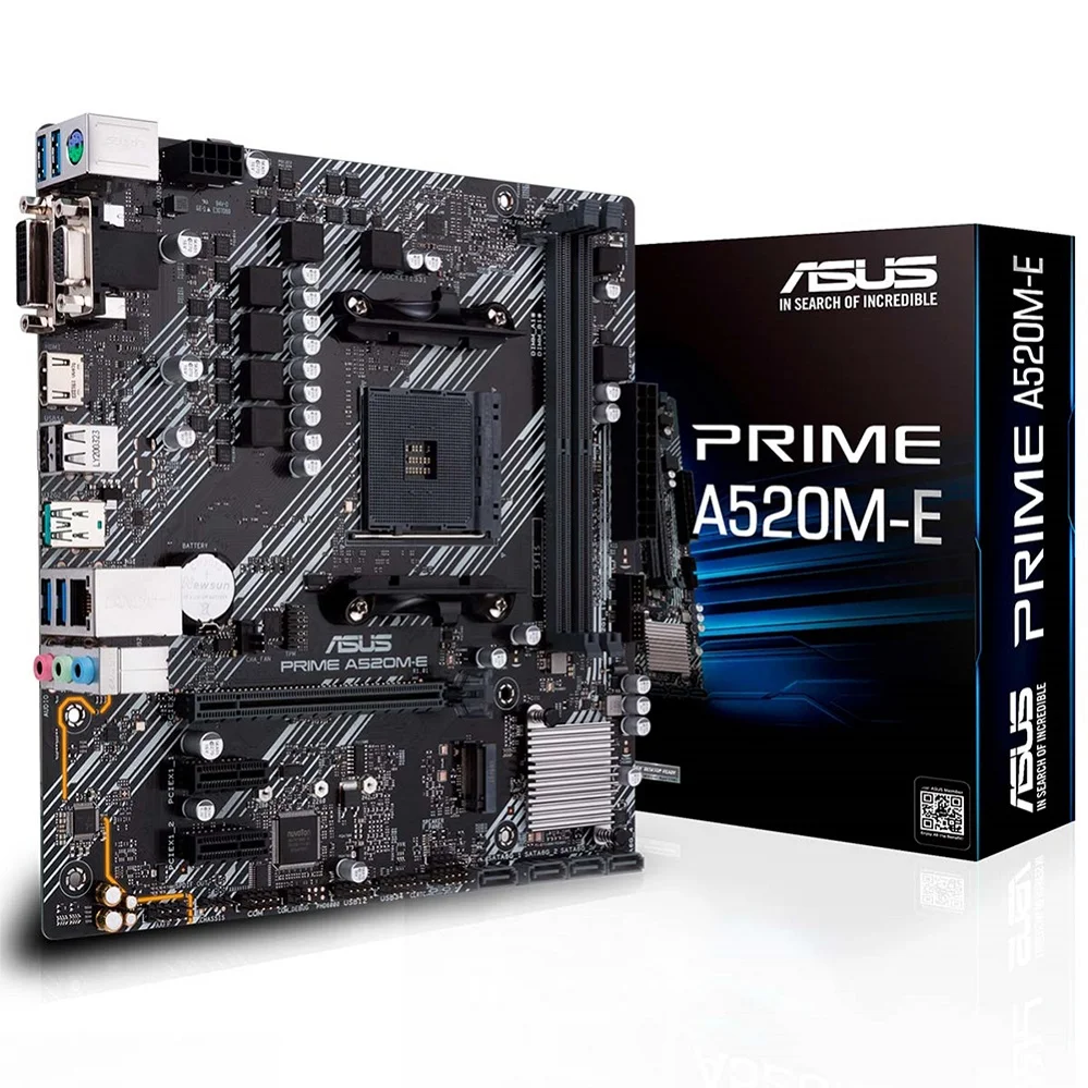 Placa Mãe Asus Prime A520M-E, AMD AM4, mATX, DDR4 Placa Mãe Asus Prime A520M-E, AMD AM4, mATX, DDR4