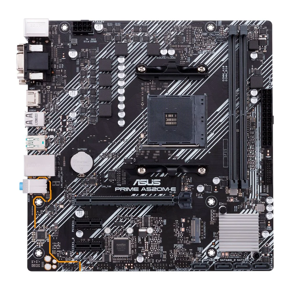 Placa Mãe Asus Prime A520M-E, AMD AM4, mATX, DDR4 Placa Mãe Asus Prime A520M-E, AMD AM4, mATX, DDR4