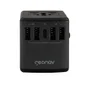 Carregador Universal Com Adaptadores De Viagem USB, USB-C, Preto, Geonav - TLCH65BK
