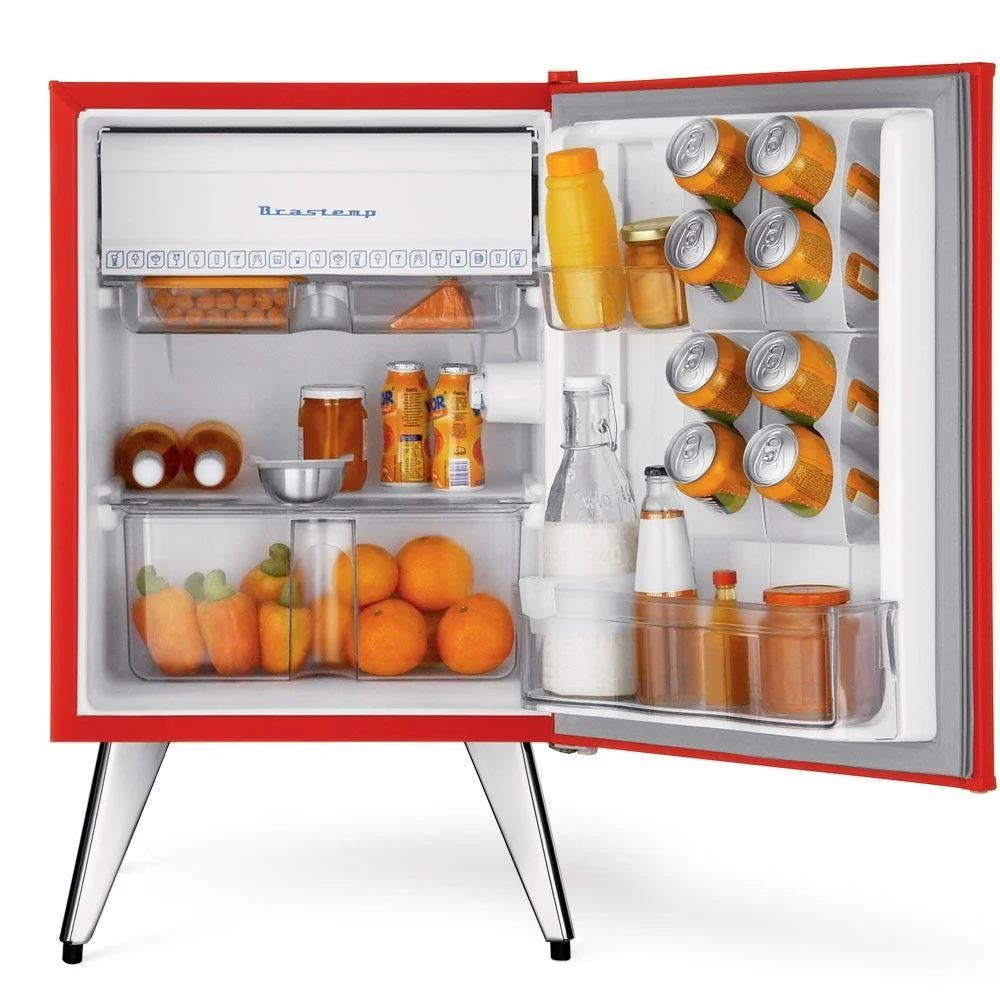 Frigobar Brastemp Retrô 76 Litros, Vermelho, 220V - Bra08avbna Frigobar Brastemp Retrô 76 Litros, Vermelho, 220V - Bra08avbna