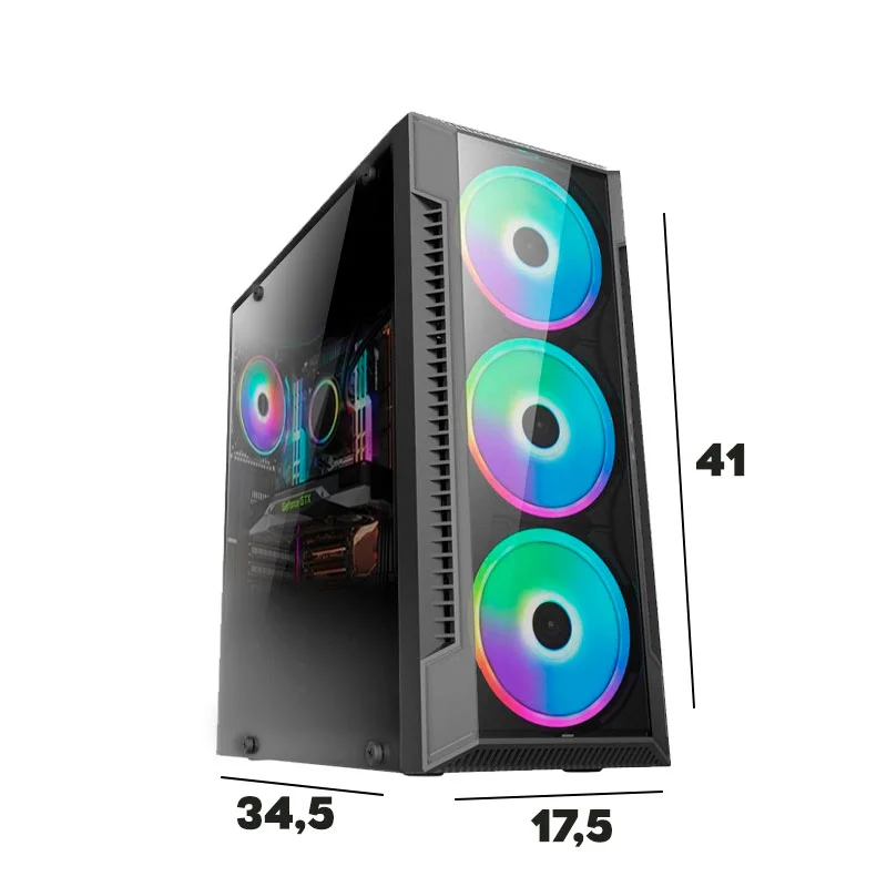PC Gamer Completo Amorim Shop, Intel Core i3 3220, 8GB, GT 730 4GB DDR3, 500GB, Windows 10, Preto + Monitor 19 polegadas + Kit multimídia + Webcam - view 4