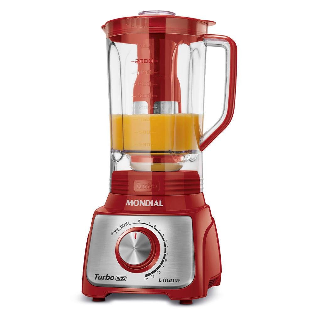 Liquidificador Mondial L-1100 Turbo Inox Vermelho 3l 110v Liquidificador Mondial L-1100 Turbo Inox Vermelho 3l 110v