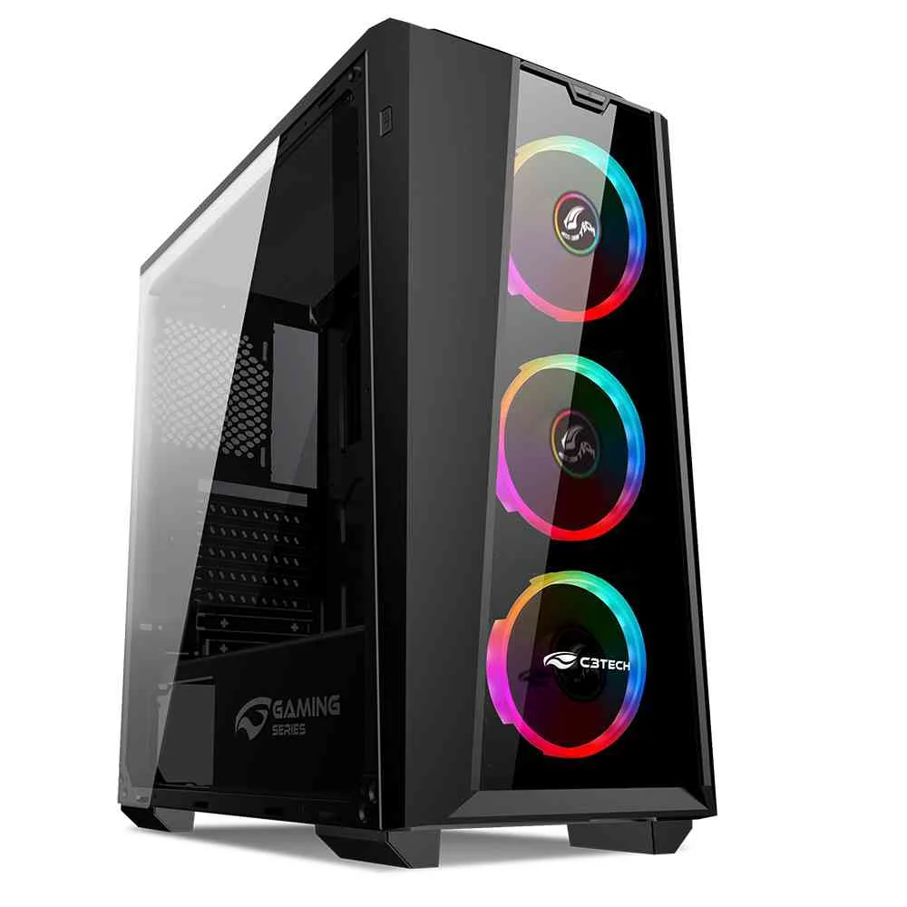 Gabinete Gamer, C3tech, Mt-g800bk, Usb 3.0, S/ Fonte, Rgb Gabinete Gamer, C3tech, Mt-g800bk, Usb 3.0, S/ Fonte, Rgb