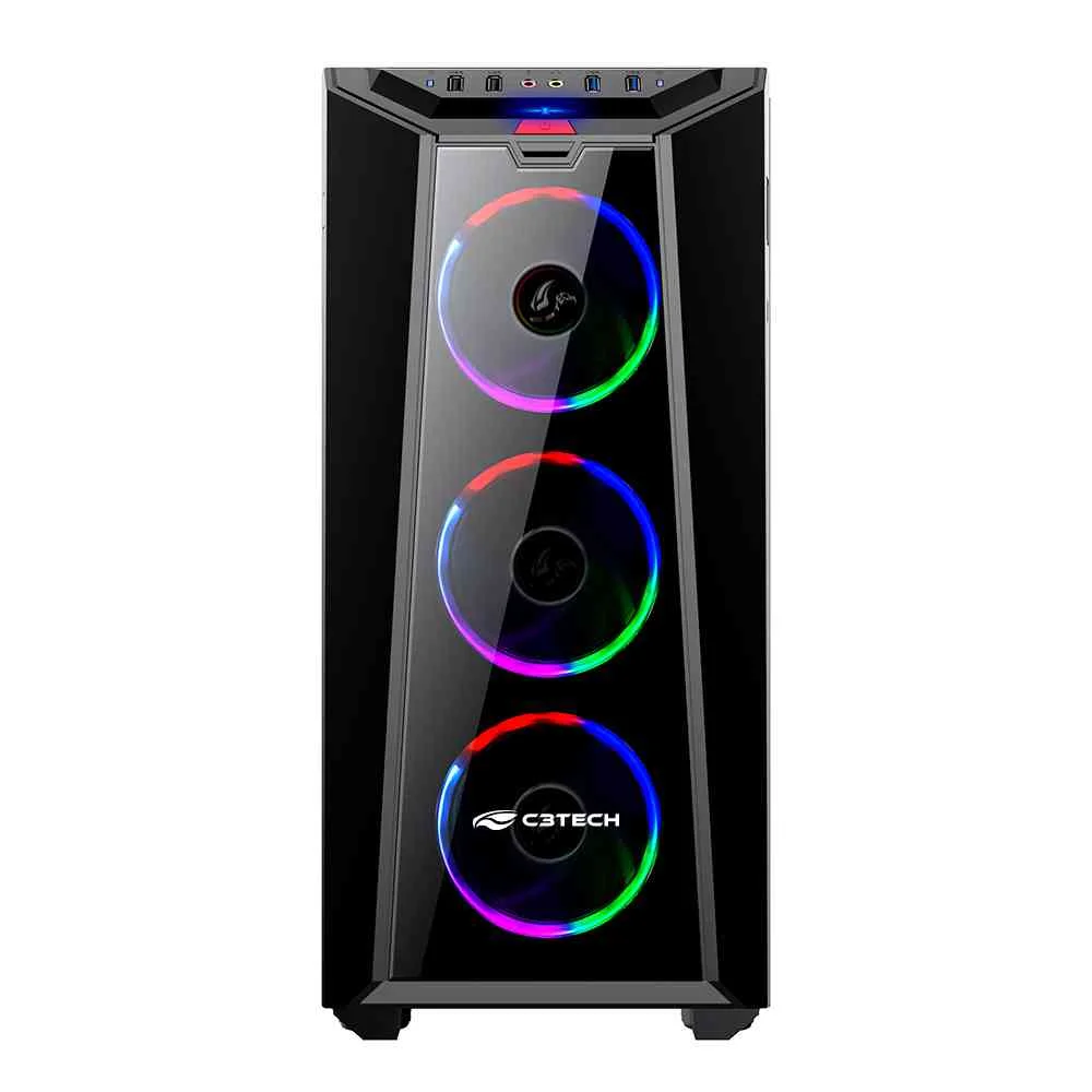 Gabinete Gamer, C3tech, Mt-g800bk, Usb 3.0, S/ Fonte, Rgb Gabinete Gamer, C3tech, Mt-g800bk, Usb 3.0, S/ Fonte, Rgb