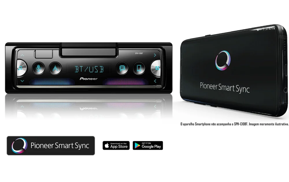 Rádio Smartphone Receiver Pioneer Sph-c10bt Com Bluetooth Rádio Smartphone Receiver Pioneer Sph-c10bt Com Bluetooth