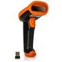 Leitor de Código de Barras Sem Fio a Laser Wireless USB Preto e Laranja 650nm Laser Knup - KP-1018