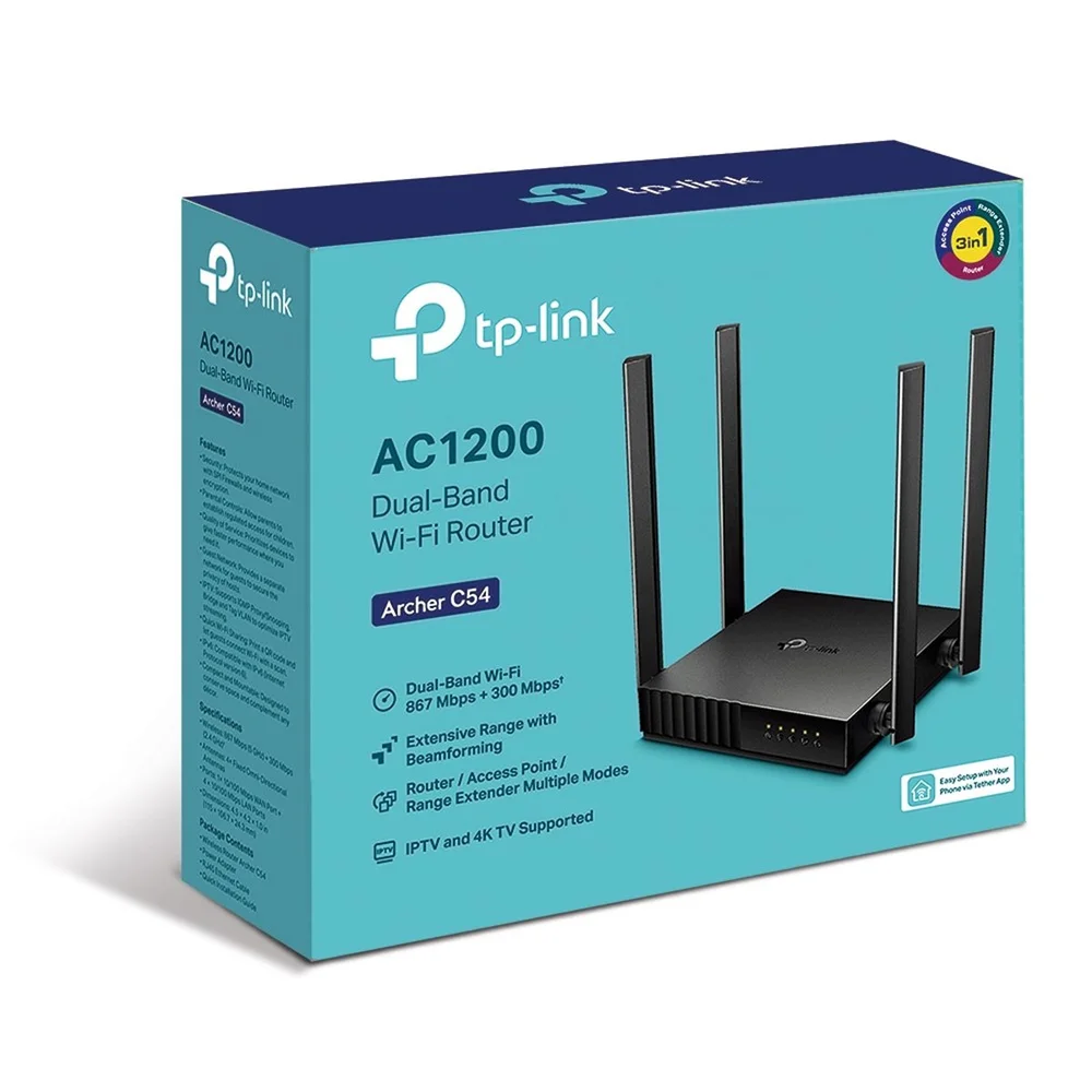 Roteador tp-link tpn0246, archer c54(br), wireless dual band, ac1200