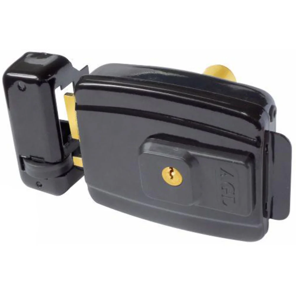Fechadura Mini AGL 12V Preta 42MM Ch.simples