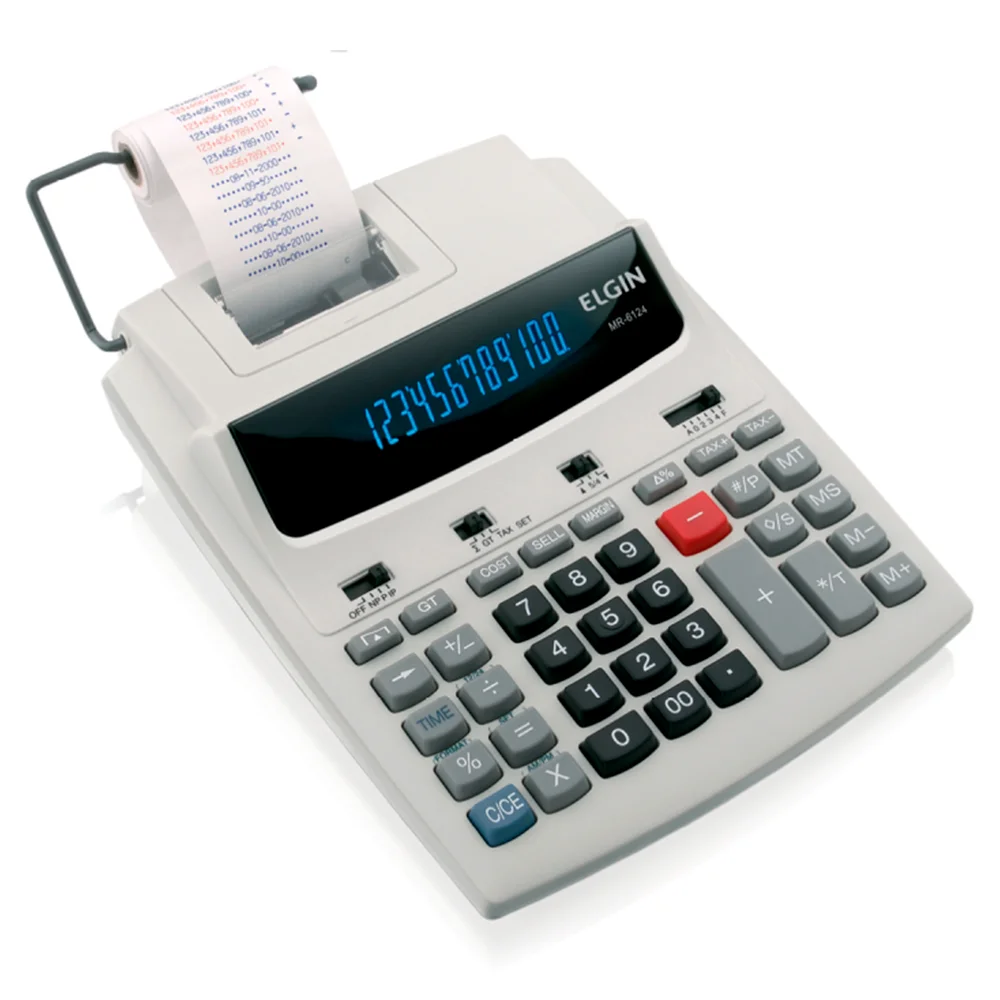 Calculadora De Mesa Elgin Mr 6124, Com Bobina, 12 Dígitos, Bivolt, Fluorescente Bicolor - 42mr612400000 Calculadora De Mesa Elgin Mr 6124, Com Bobina, 12 Dígitos, Bivolt, Fluorescente Bicolor - 42mr612400000