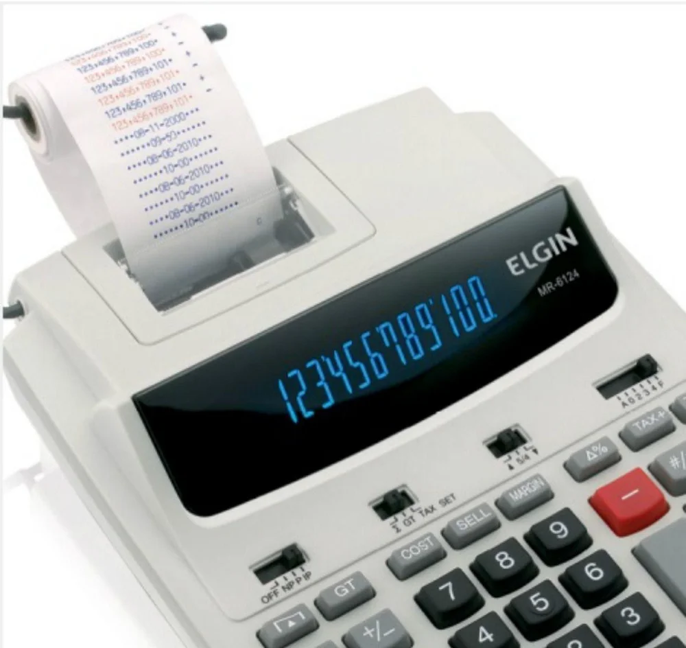 Calculadora De Mesa Elgin Mr 6124, Com Bobina, 12 Dígitos, Bivolt, Fluorescente Bicolor - 42mr612400000 Calculadora De Mesa Elgin Mr 6124, Com Bobina, 12 Dígitos, Bivolt, Fluorescente Bicolor - 42mr612400000