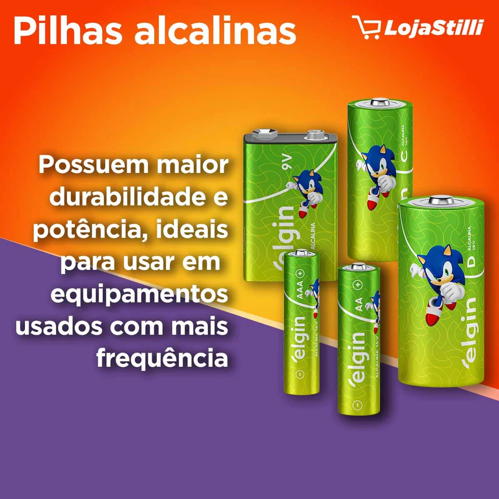 Pilha Alcalina Elgin Aa, 1.5v, Blister, Com 2 Unidades