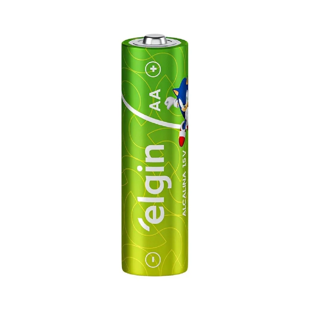 Pilha Alcalina Elgin Aa, 1.5v, Blister, Com 2 Unidades