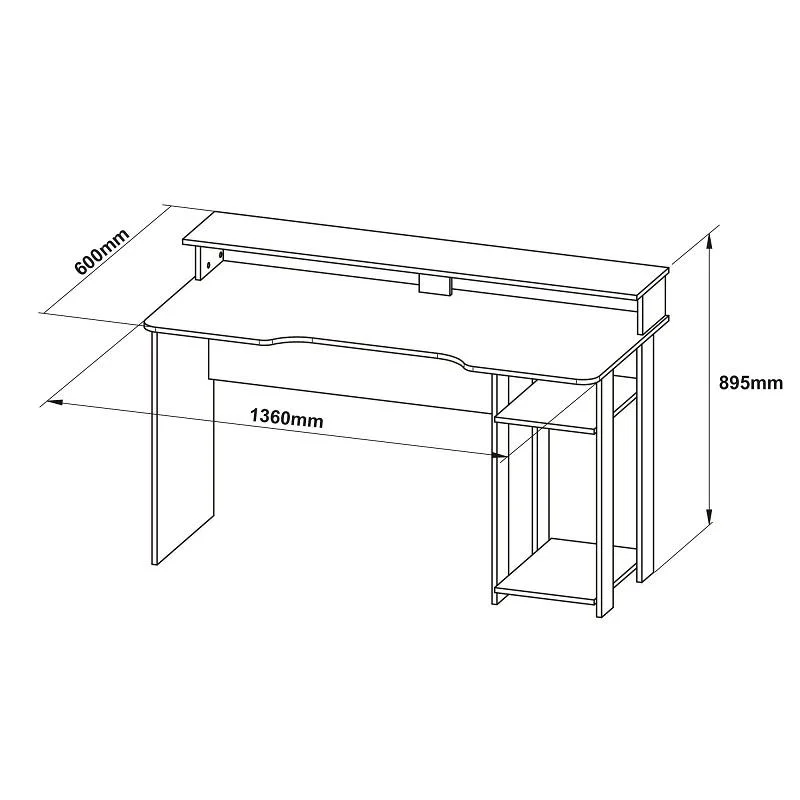 Mesa Gamer para Computador Tecno Mobili Me4153, 2 Prateleiras, Espaço para 2 monitores, Preto e Azul Mesa Gamer para Computador Tecno Mobili Me4153, 2 Prateleiras, Espaço para 2 monitores, Preto e Azul