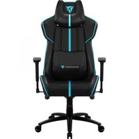 Cadeira Gamer Thunderx3 BC7 Larger, Peso Suportado até 150Kg, Almofadas de pescoço e lombar, Preto E Ciano